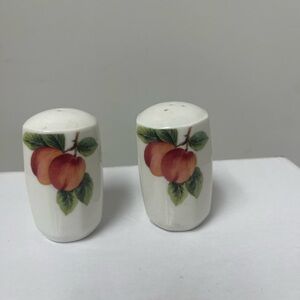 Royal Doulton White Salt and Pepper Shakers with Orange Fruit Design